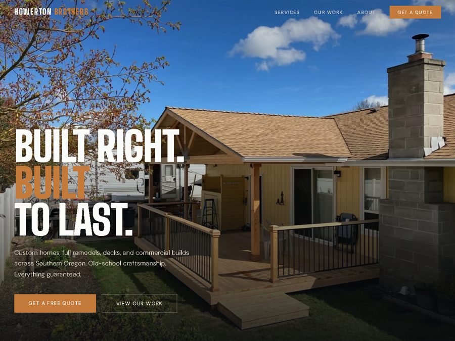 Screenshot of the Howerton Brothers Construction website — howertonbrothersconstruction.com